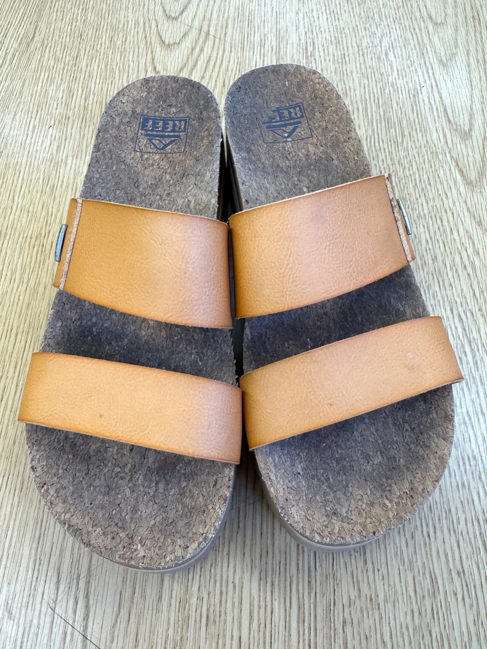 Reef Cushion Vista Higher Platform Slide Sandal Natural Tan 8